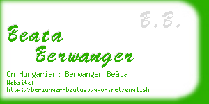 beata berwanger business card